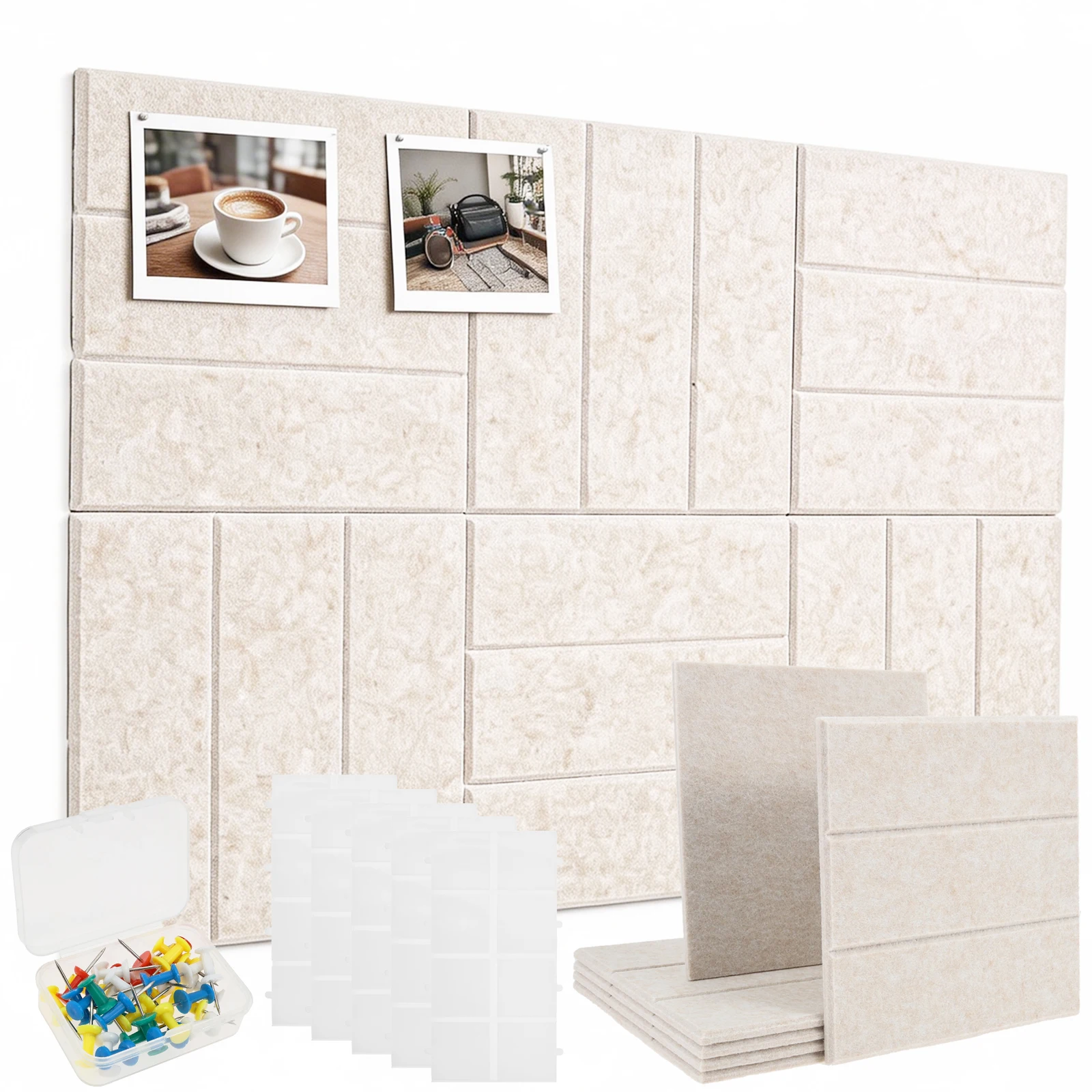 Home Office Alternative - 6/12 Pcs Felt Bulletin Board Tiles