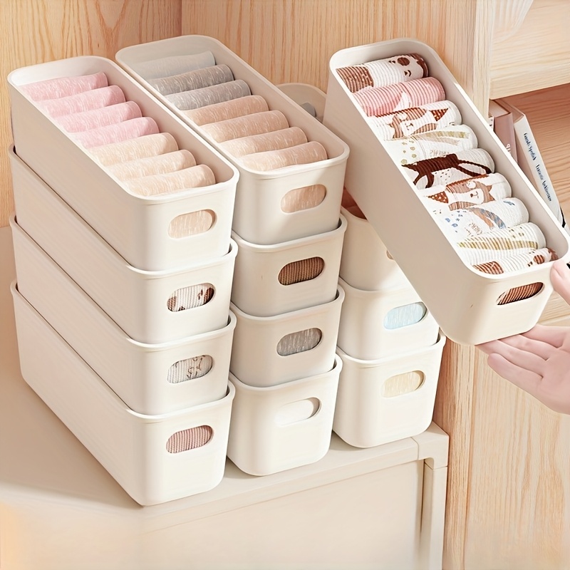 Home Office Furniture Sets - 4pcs White Plastic Storage Boxes -