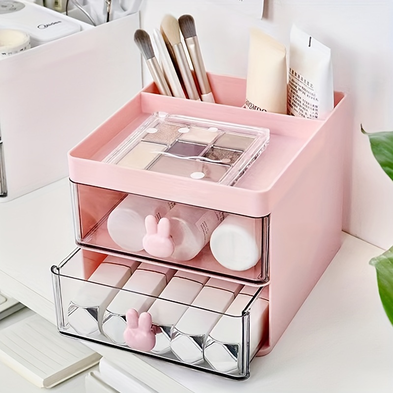 Home Office Furniture Sets - 1pc Transparent Drawer Rabbit Handle Storage