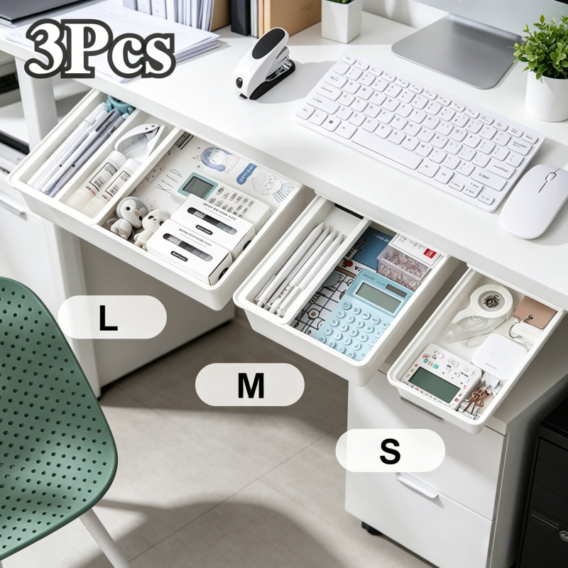 Home Office Furniture Sets - Hidden Storage Box Desk Storage Drawer