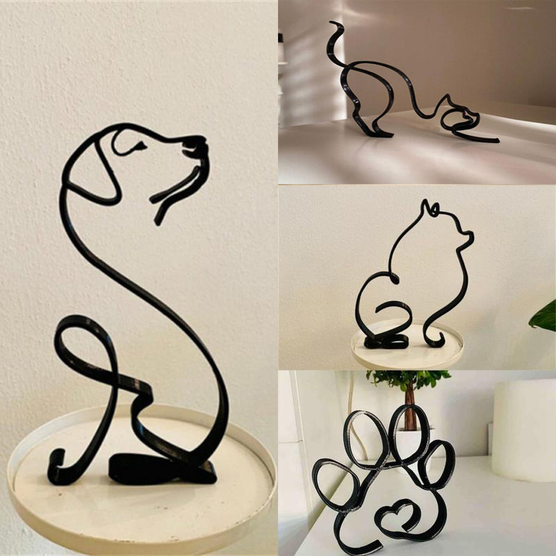 Home Office Freelancer - Dog Art Sculpture Metal Dog Abstract