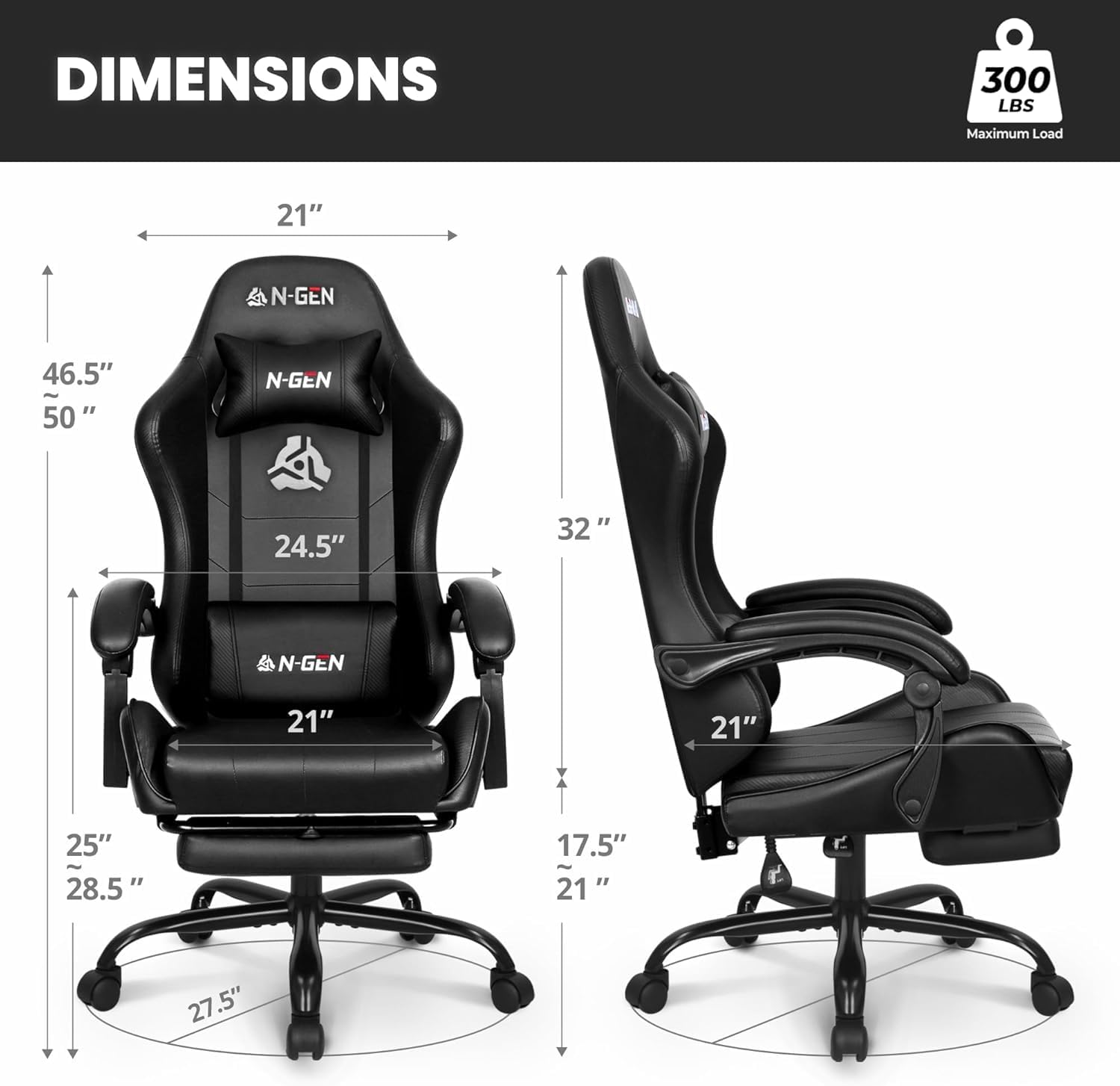Gaming Chair with Footrest Lum - đánh giá và giá Home Office Desks