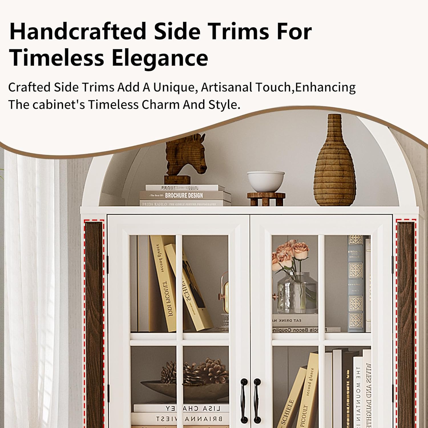 71” Handcrafted Arched Bookcas - đánh giá và giá Free Home Office