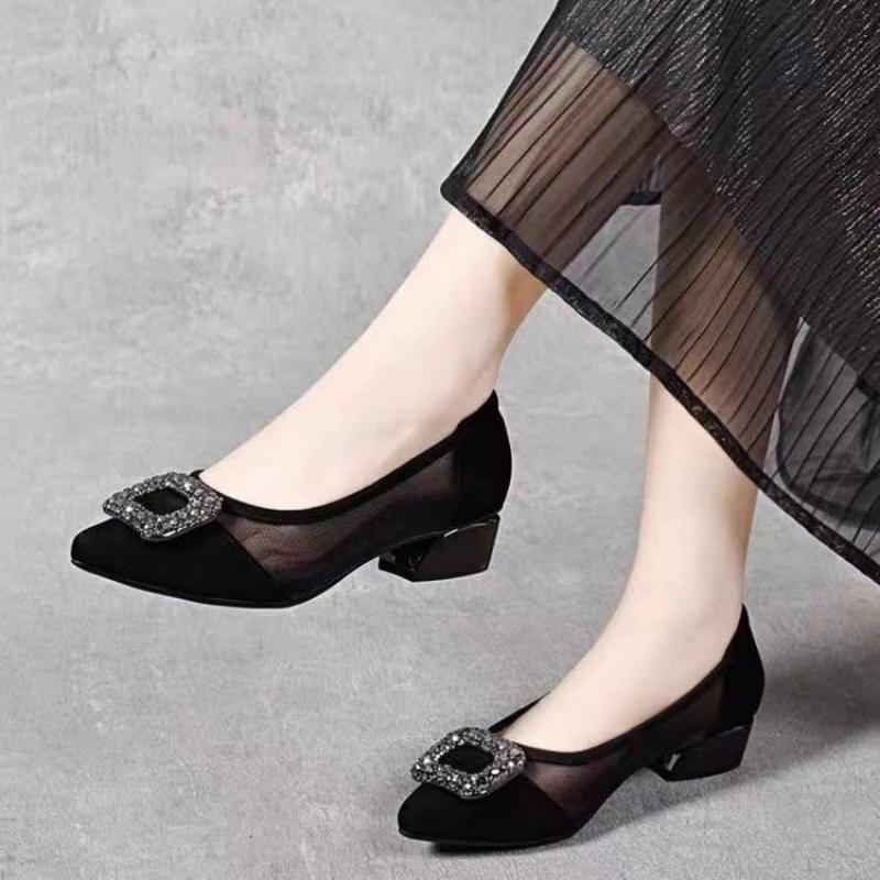 Elegant Pointed Toe Mesh Block - đánh giá và giá Home Office Size