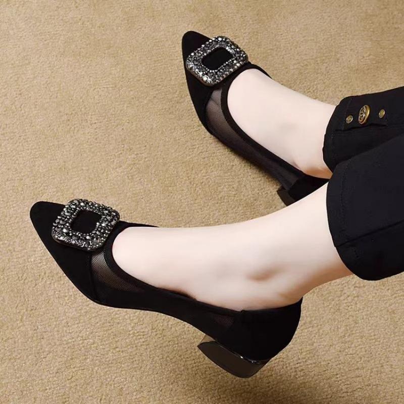 Elegant Pointed Toe Mesh Block - đánh giá và giá Home Office Size